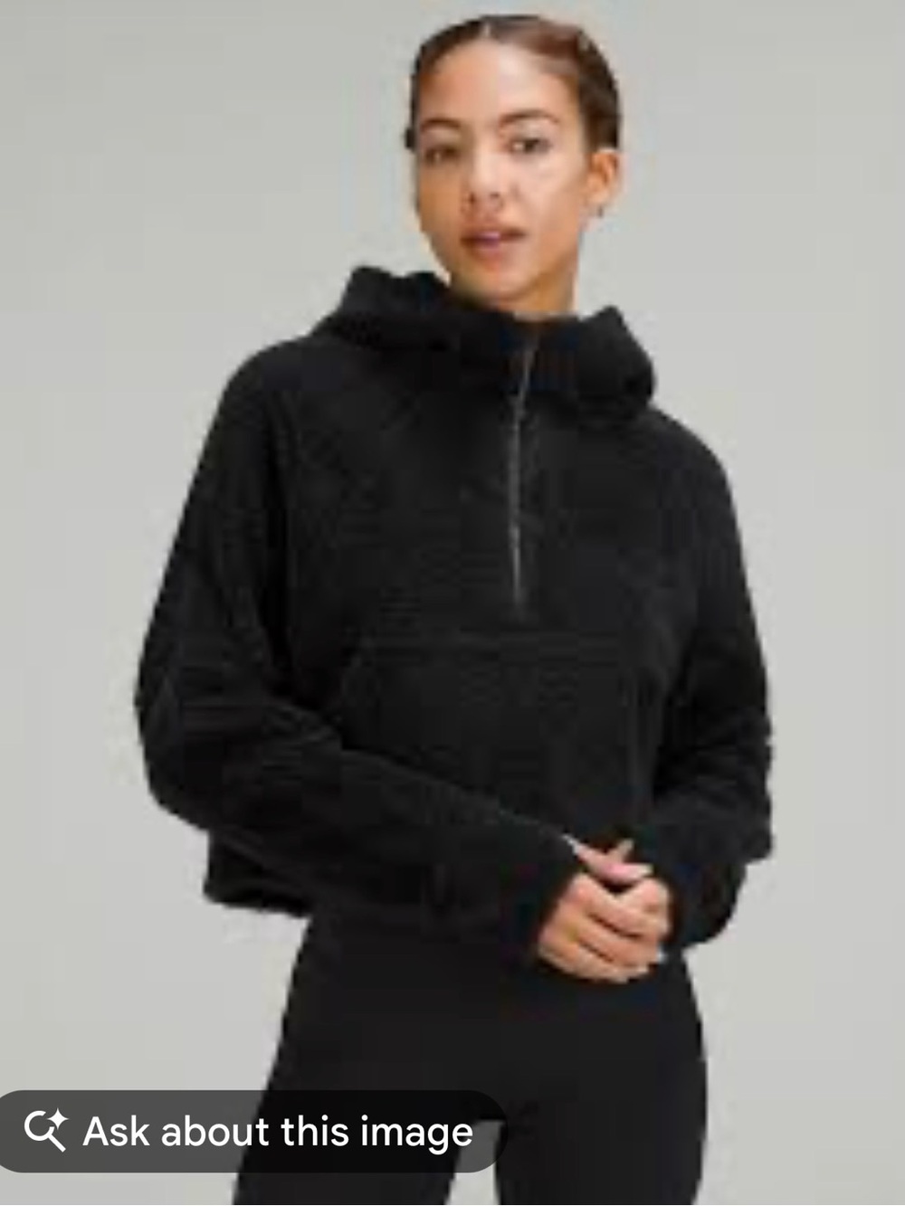 Lululemon Black Half-Zip Sherpa Hoodie for Women